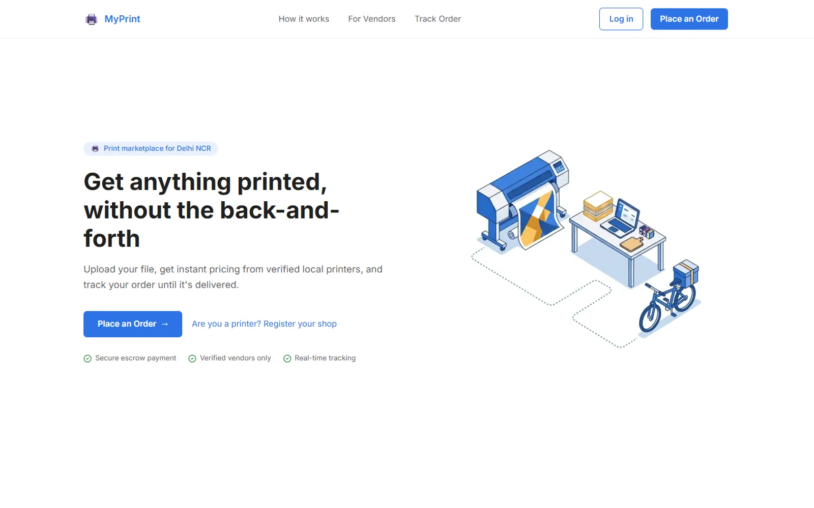 Screenshot of MyPrint — Print Marketplace